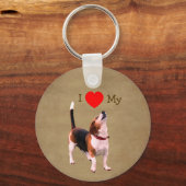 I Love Heart My Beagle Dog  Sleutelhanger (Voorkant)