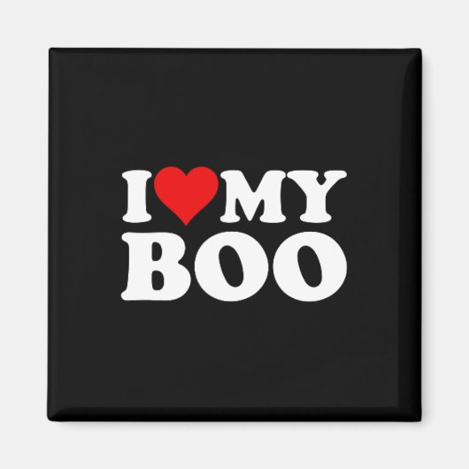 I Love Heart My Boo Bybe E Boyfriend Vriendin Magneet (Voorkant)