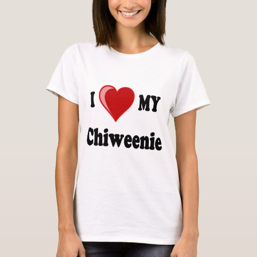 I Love (Heart) My Chiweenie Dog T-shirt (Voorkant)