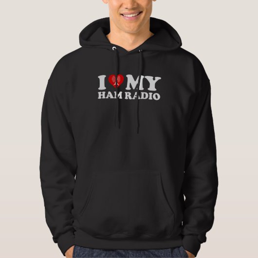 I Love (Heart) My Ham Radio Hoodie (Voorkant)