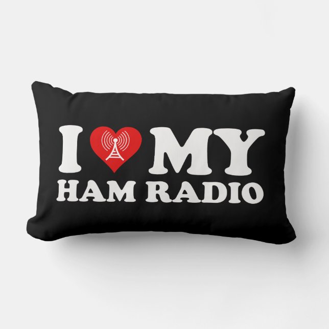 I Love (Heart) My Ham Radio Kussen (Voorkant)