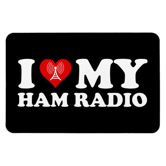 I Love (Heart) My Ham Radio Magneet (Horizontaal)
