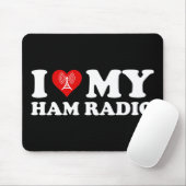 I Love (Heart) My Ham Radio Muismat (Met muis)