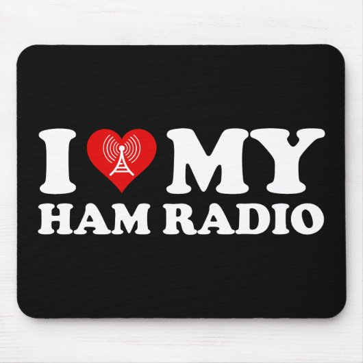 I Love (Heart) My Ham Radio Muismat (Voorkant)