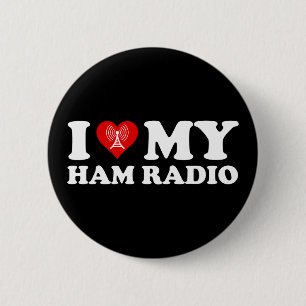 I Love (Heart) My Ham Radio Ronde Button 5,7 Cm