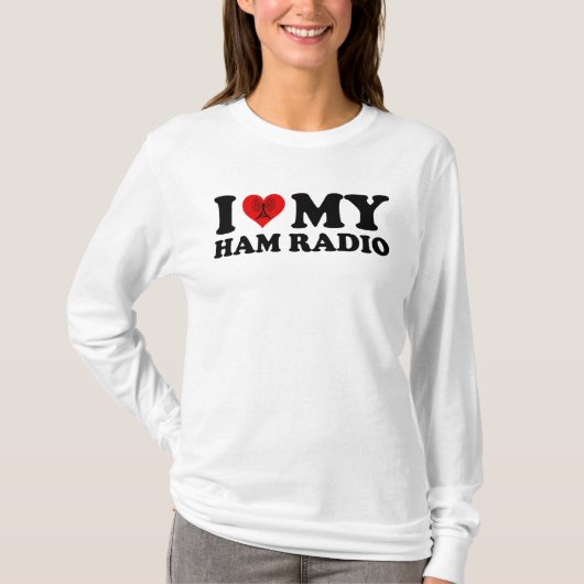 I Love (Heart) My Ham Radio T-shirt (Voorkant)