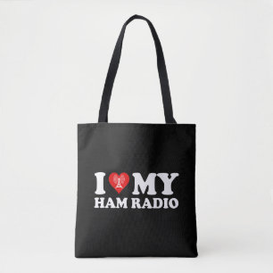 I Love (Heart) My Ham Radio Tote Bag