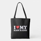 I Love (Heart) My Ham Radio Tote Bag (Achterkant)