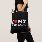 I Love (Heart) My Ham Radio Tote Bag (Dichtbij)