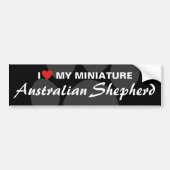 I Love (Heart) My Miniature Australian Shepherd Bumpersticker (Voorkant)