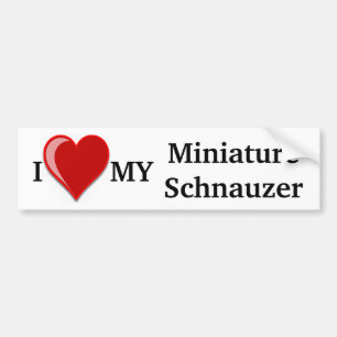 I Love (Heart) My Miniature Schnauzer Dog Bumpersticker