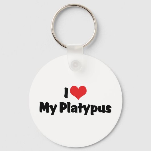 I Love Heart My Platypus Sleutelhanger (Voorkant)