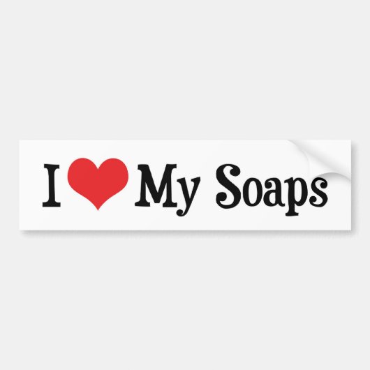 I Love Heart My Soaps - Soap Opera Liefhebber Bumpersticker (Voorkant)