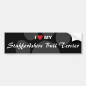 I Love (Heart) My Staffordshire Bull Terrier Bumpersticker (Voorkant)