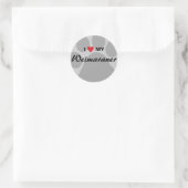 I Love (Heart) My Weimaraner Pawprint Ronde Sticker (Tas)