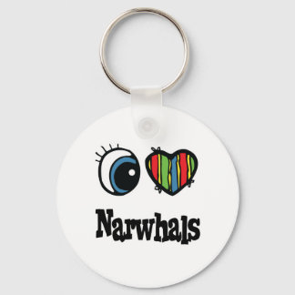 I Love (Heart) Narwhals Sleutelhanger