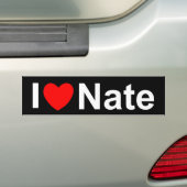 I Love (Heart) Nate Bumpersticker (Op auto)