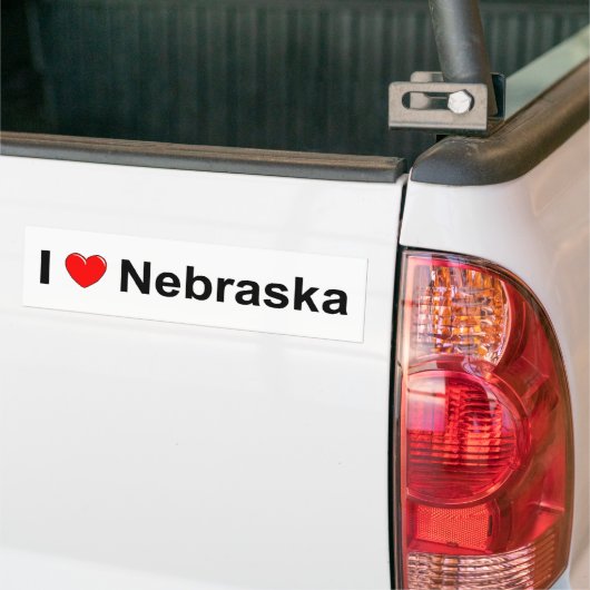I Love (Heart) Nebraska Bumpersticker (Op Truck)