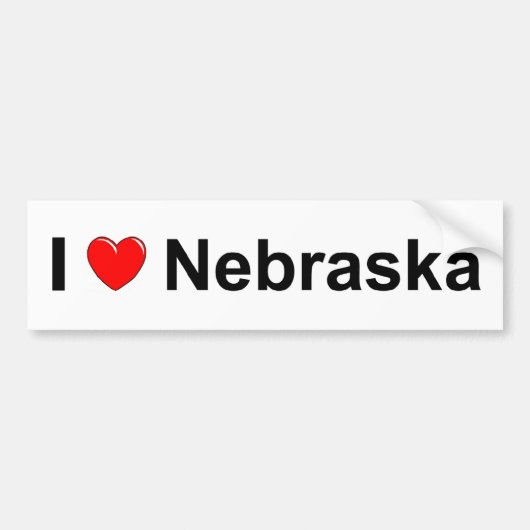 I Love (Heart) Nebraska Bumpersticker (Voorkant)