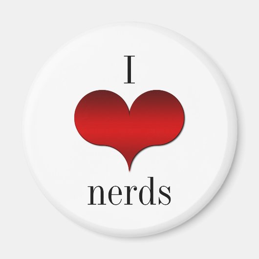 I Love (Heart) Nerds Magnet (Voorkant)