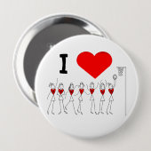 I Love Heart Netball Ronde Button 4,0 Cm (Voorkant /achterkant)