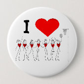 I Love Heart Netball Ronde Button 4,0 Cm (Voorkant)