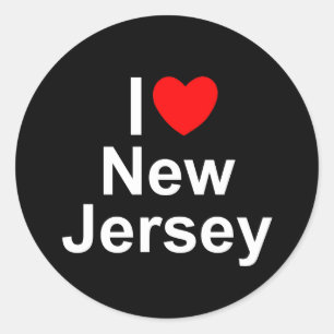 I Love (Heart) New Jersey Ronde Sticker