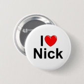 I Love (Heart) Nick Ronde Button 5,7 Cm (Voorkant /achterkant)
