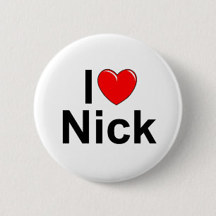 I Love (Heart) Nick Ronde Button 5,7 Cm