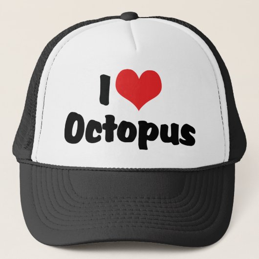 I Love Heart Octopus Trucker Pet (Voorkant)