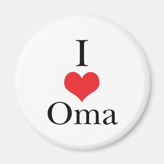 I Love (Heart) Oma Magneet (Voorkant)