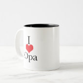 I Love (Heart) Opa Tweekleurige Koffiemok (Voorkant links)