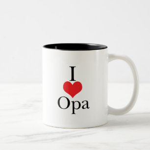 I Love (Heart) Opa Tweekleurige Koffiemok