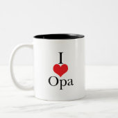 I Love (Heart) Opa Tweekleurige Koffiemok (Links)