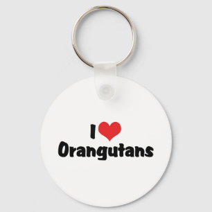 I Love Heart Orangutans Sleutelhanger