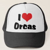 I Love Heart Orcas - Killer Whale Lover Trucker Pet (Voorkant)