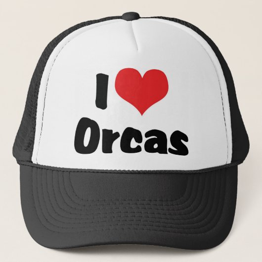 I Love Heart Orcas - Killer Whale Lover Trucker Pet (Voorkant)