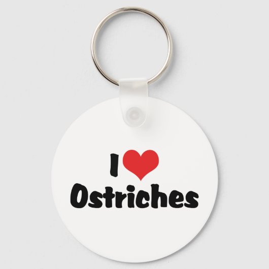 I Love Heart Ostriches - Ostrich Lover Sleutelhanger (Voorkant)