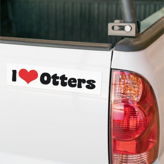 I Love Heart Otters Bumpersticker (Op Truck)