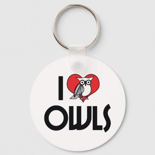 I Love Heart Owls - Owl Lover Sleutelhanger (Voorkant)