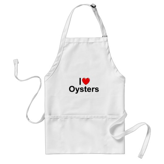 I Love (Heart) Oysters Standaard Schort (Voorkant)