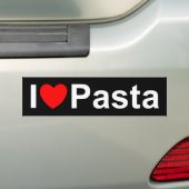 I Love (Heart) Pasta Bumpersticker (Op auto)