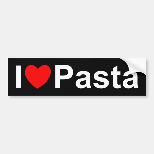 I Love (Heart) Pasta Bumpersticker (Voorkant)