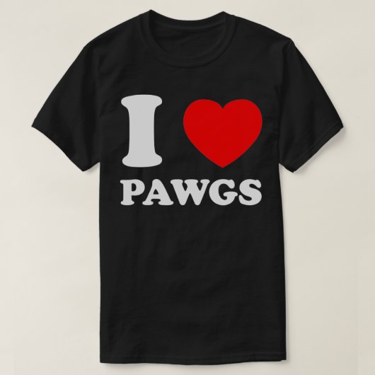 I Love Heart Pawgs T-shirt (Design voorkant)