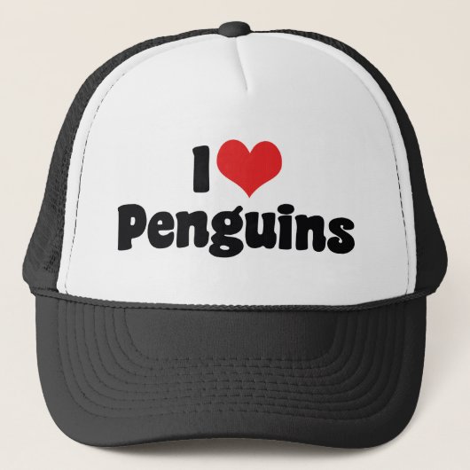I Love Heart Penguins - Penguin Lover Trucker Pet (Voorkant)