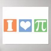 I Love (Heart) Pi Poster (Voorkant)