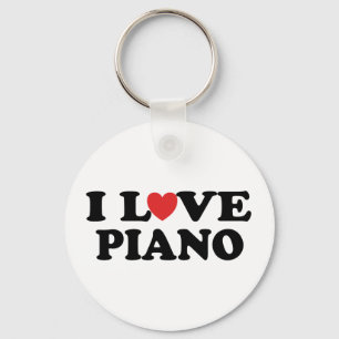 I Love Heart Piano Music Gifts Sleutelhanger