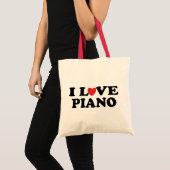 I Love Heart Piano Music Gifts Tote Bag (Voorkant (product))