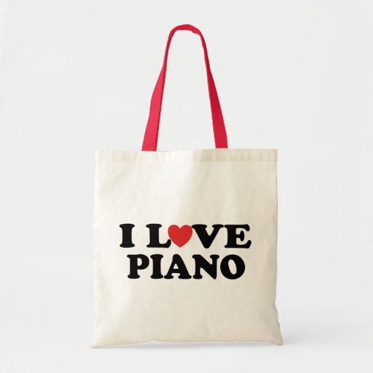 I Love Heart Piano Music Gifts Tote Bag (Voorkant)