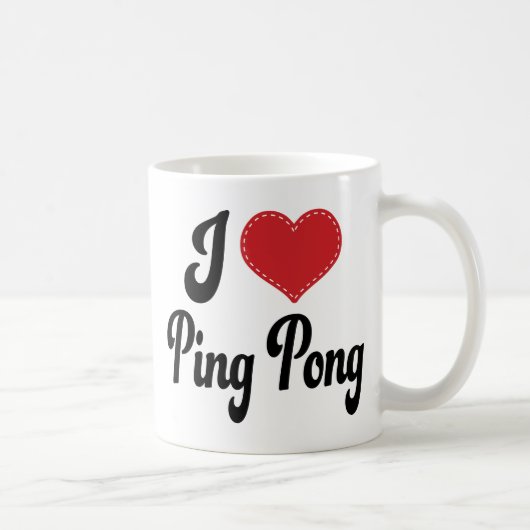 I Love (Heart) Ping Pong Koffiemok (Rechts)